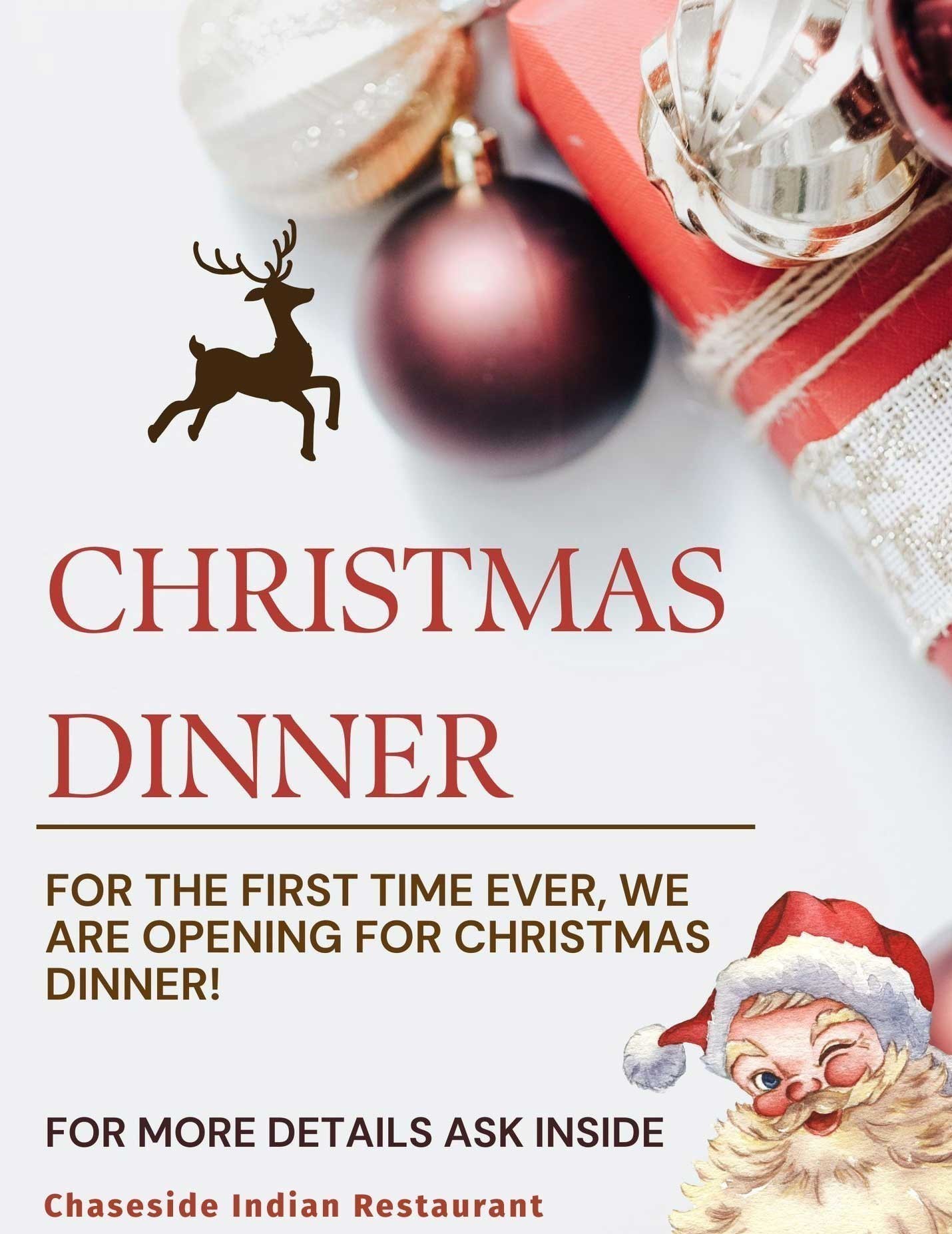 Christmas Dinner at Chaseside Indian Restaurant in Enfield